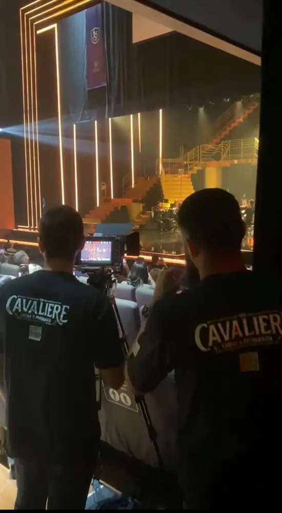 Bastidores de vídeo em evento empresarial