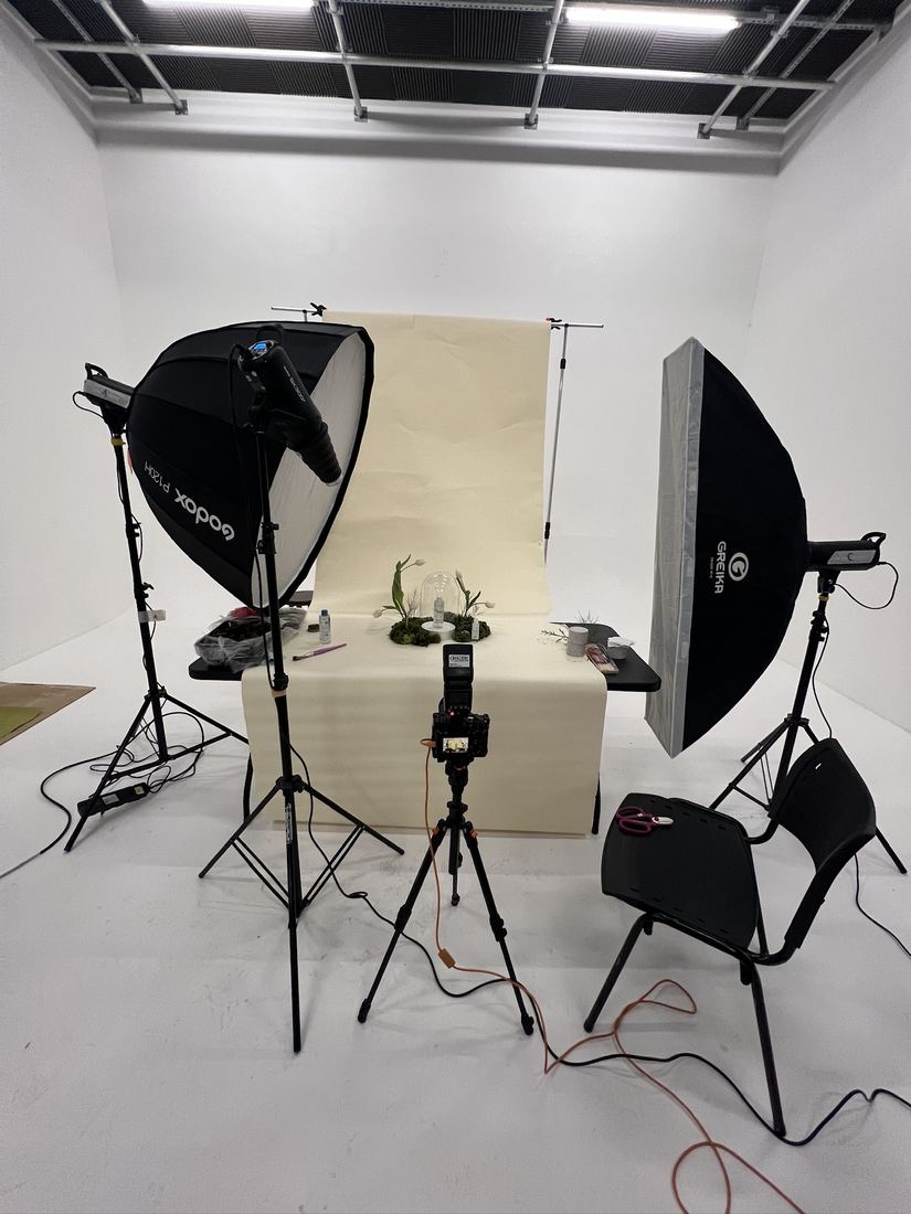 Iluminação montada para fotografia de produto